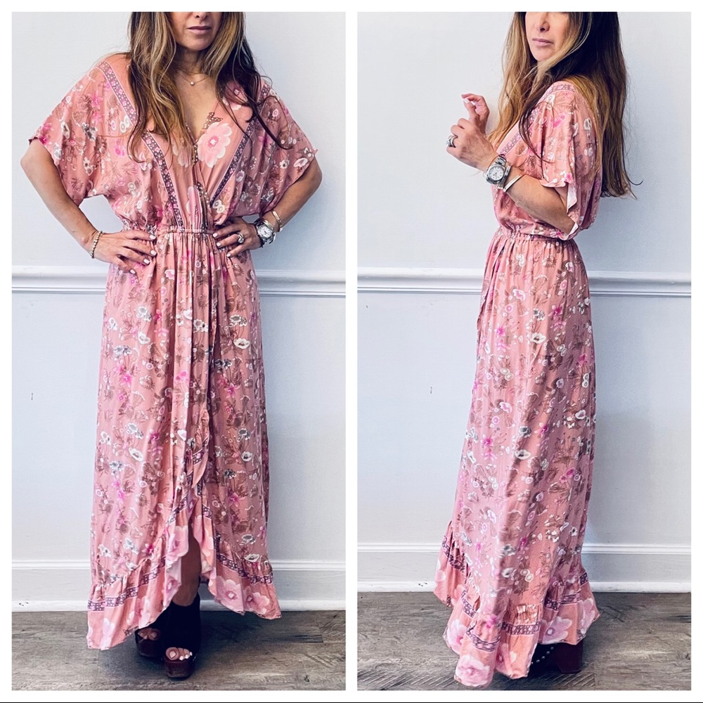 Faux Wrap Floral Beautiful Maxi Dress - Picture 12 of 12